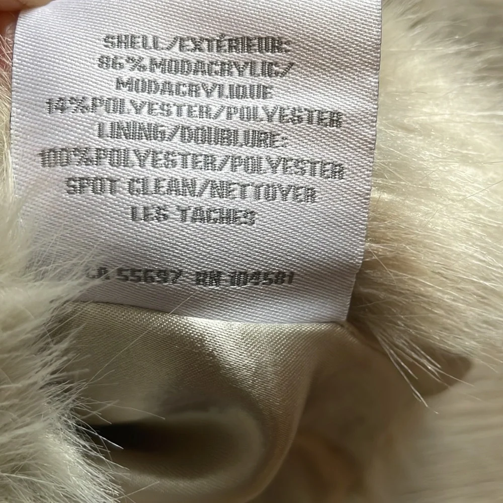 RH Restoration Hardware Ultra Faux Fur Collection Cream Beige Wine Bag